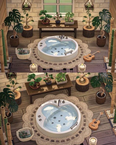 Acnh Rooms, Calming Bathroom, Acnh Interior, Cottagecore Animals, Acnh House, Cottagecore Animal Crossing, Ac Ideas, Acnh Cottagecore, Animal Crossing 3ds