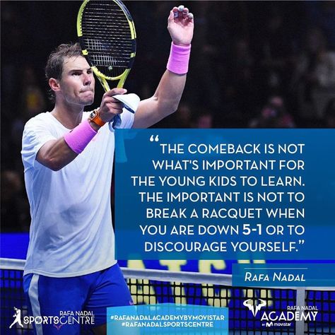 Tennis Player Rafa Nadal inspirational Quote Tennis Mental Toughness, Nadal Quotes, Rafael Nadal Quotes, Tennis Jokes, Tennis Inspiration, Nadal Tennis, Tennis Quotes, The Comeback, Mental Toughness