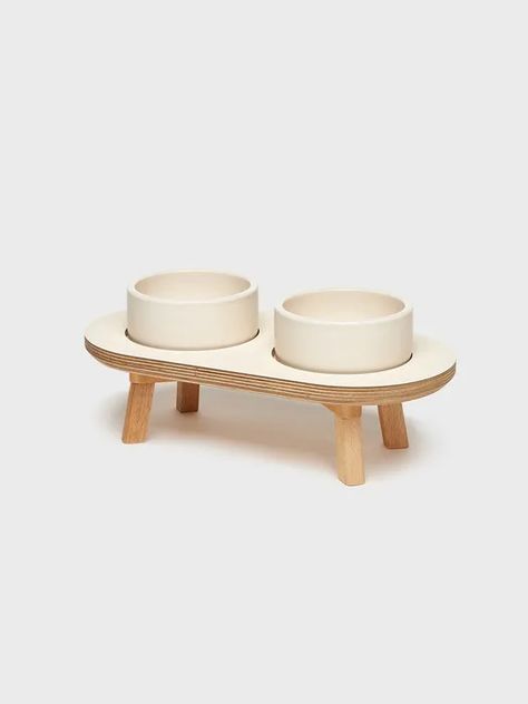 [2P] Dining Set | W Concept Dog Dishes, Dogs Stuff, Aesthetic Dog, Nordic Furniture, Wooden Dining Set, Cat Things, Dinning Set, Small Stuff, Baby Eating