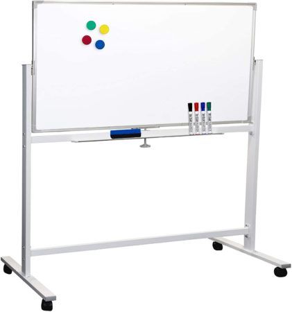 Large 48"x32" White Board on Wheels by Excello Global Products - Work From Home Adviser Whiteboard On Wheels, Rolling Whiteboard, Wheel Board, Magnetic Dry Erase Board, Mobile Whiteboard, Writing Area, Whiteboard Eraser, Magnetic White Board, Writing Space