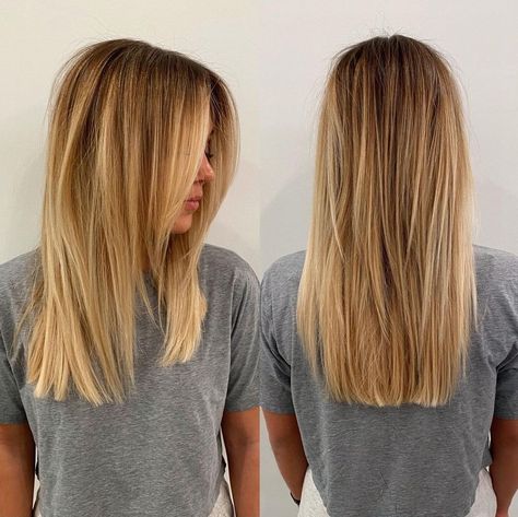 Rachel Green Honey Blonde Hair, Layered Straight Long Hair, Middle Length Haircut Straight, Frame Haircut Long Hair, Long Layers Face Framing Haircut, Framing Haircut Long Hair, Long Easy Haircut, Long Layered Hair Straight Mid Length, Haircut Frame Face