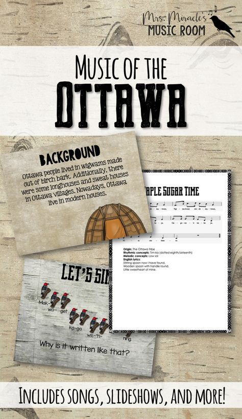 Music of the Ottawa: Set includes songs, slideshows, background, and more! Great for Thanksgiving, or any time you want to study Native American music! Orff Lessons, Music Lesson Plans Elementary, Elementary Music Room, Native American Music, Elementary Music Class, Elementary Music Education, Elementary Music Teacher, Music Curriculum, Folk Songs