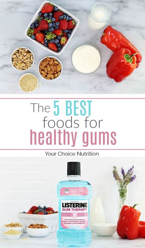 #ad Keep your gums happy with these 5 best foods for healthy gums, along with LISTERINE® Gum Therapy Antiseptic Mouthwash for your healthiest gums and smile! #cleanhealthybold @Listerine @walmart Homemade Mouthwash, Antiseptic Mouthwash, Best Mouthwash, Tooth Decay Remedies, Gum Inflammation, Healthy Gums, Gum Care, Receding Gums, Gum Health