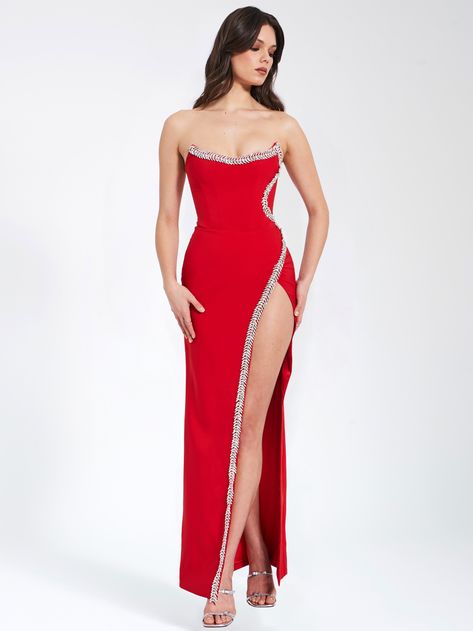 Red gowns elegant