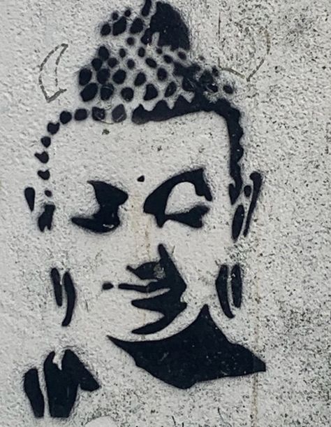 Art work/street art #fashion #aesthetic #tiktok #buddhism #buddha #art #graffiti #cleangirlaesthetic #vibes Buddha Graffiti, Street Art Tattoo, Arca Aesthetic, Buddha Aesthetic, Buddhism Aesthetic, Buddha Pics, Street Art Fashion, Stencil Street Art, Buddha Art Painting