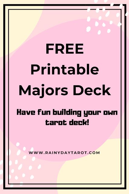 FREE Printable Tarot Deck (Majors Only) - Rainy Day Tarot Printable Tarot Cards Free, Free Printable Tarot Cards Decks, Free Tarot Cards Printable, Diy Tarot Cards Free Printable, Free Printable Tarot Cards Decks Pdf, Tarot Card Template, Tarot Cards Printable, Printable Tarot Deck, Printable Tarot Cards