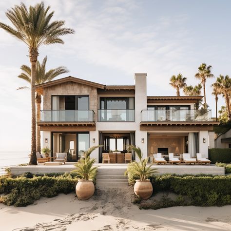 Beach House Aesthetic, California Beach House, California Architecture, Seaside House, Luxury Beach House, Beach House Exterior, Dream Beach Houses, Casas The Sims 4, التصميم الخارجي للمنزل