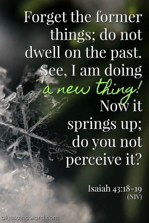 Prayer quotes:Forget the former things; do not dwell on the past. See, I am doing a new thing! Not is springs up; do you not perceive it? - Isaiah 43:18-19 (NIV) Freedom In Jesus, Pool Of Bethesda, Forget The Former Things, Dwelling On The Past, John 5, Biblical Inspiration, Biblical Verses, All Things New, Prayer Scriptures