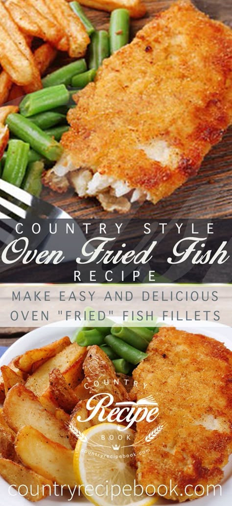 Make delicious oven fried fish - Just 10 minutes to make Oven Fried Cod Recipes, Baked Fried Cod, Tilapia Recipes Breaded, Talipia Recipes Fried, Talapia Ideas With Rice, How To Cook Catfish In The Oven, Baked Breaded Fish Recipes Oven, Oven Fried Catfish Recipes, Corn Meal Fish Breading