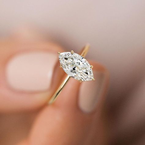 Marquise Wedding Ring, Anniversary Rings For Her, Melanie Casey, Lab Grown Diamond Engagement Ring, Antique Wedding Rings, White Gold Solitaire, Gold Solitaire Ring, Moissanite Diamond Rings, Colorless Diamond