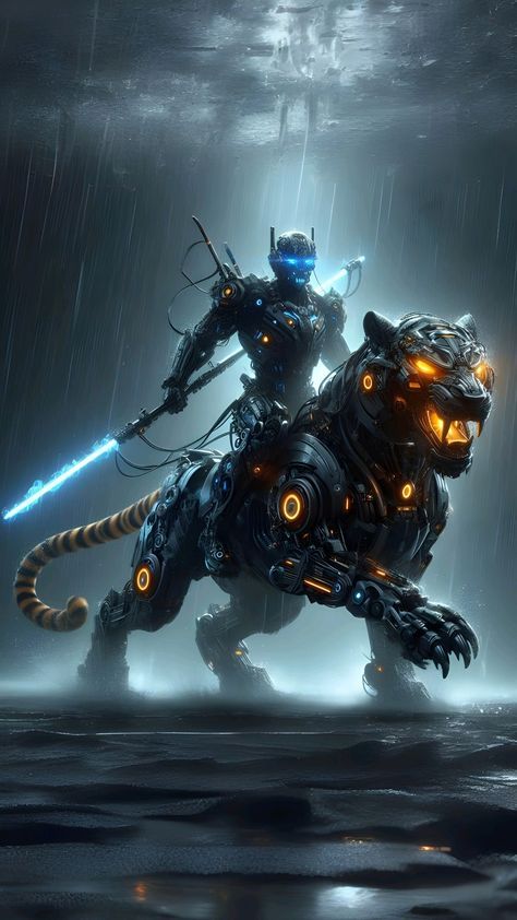 Cybernetic Soldier, Tesla Robot, Horizon Zero Dawn Aloy, Sci Fi Tank, Mechanical Animals, Robot Illustration, Leopard Gecko, Cyberpunk Style, Fantasy Places