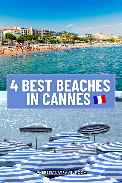 Visit the 4 best beaches in Cannes for sun, sea, and sand. Perfect spots for relaxation and water sports. Click to find your ideal Cannes beach! One Day In Cannes France, Carlton Cannes Beach Club, South Of France House, Beaches In France, Cannes Beach, Nice Beaches France, Cannes France Beach, French Riviera Style, France Aesthetic