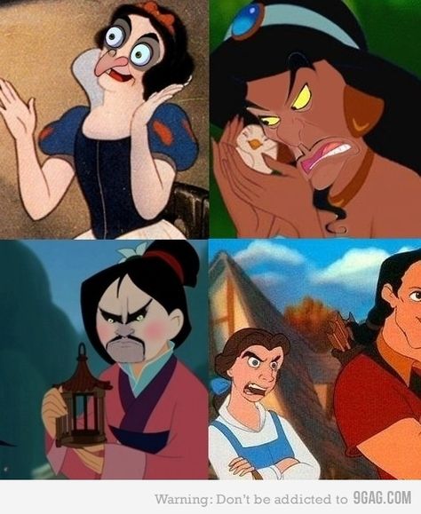 Hahaha hahaha hahaha Disney heroines' faces replaced by their villains Funny Disney, Disney Face Swaps, Kida Disney, Funny Face Swap, Weird Memes, Princess Face, Prințese Disney, Face Swaps, Bad Guys