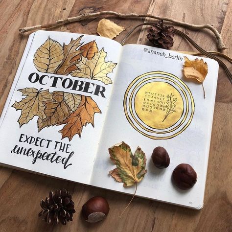 I love the October leaves because they remind me that change is beautiful. #october #autumnleaves Journal Autumn, Bullet Journal Month, Bullet Journal 2020, Bullet Journal 2019, Bullet Journal Cover Page, Bullet Planner, Bullet Journal Mood, Bullet Journal Notebook, Bullet Journal Themes