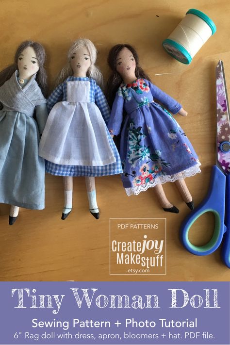 Diy Doll Sewing Pattern, Tiny Rag Doll Pattern Free, Tiny Doll Clothes Patterns Free, Handmade Doll Pattern, Doll Pajama Pattern Free, Sew Doll Pattern, Tiny Dolls To Make Free Pattern, Free Doll Patterns To Sew, Stuffed Toys Patterns Free