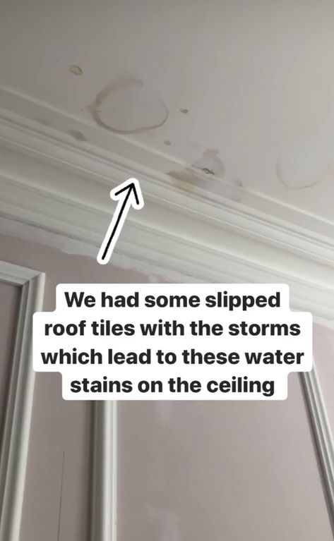 How To Quickly Remove Water Stains On Your Ceiling Without Painting — MELANIE LISSACK INTERIORS How To Cover Water Stains On Ceiling, How To Fix Ceiling Water Damage, Ceiling Water Stain Repair, How To Remove Water Stains From Ceiling, How To Clean Ceilings, Water Stains On Ceiling, Water Stain On Ceiling, Water Damaged Ceiling, Clean Ceiling