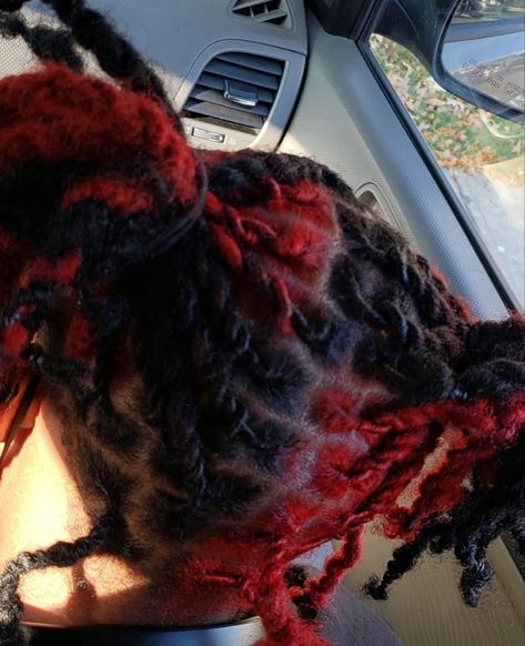 Half And Half Dyed Locs, Dyed Hair Men, Red Hair Inspo, Cute Dreads, Dreadlock Style, Cute Hair Colors, Hair Scarf Styles, Feed In Braids Hairstyles, Faux Locs Hairstyles