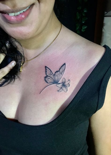 Butterfly tattoo, chest tattoo, flower tattoo, Ladies chest tattoo Mini Chest Tattoo Female, Tattoo Near Chest, Ladies Chest Tattoo, Chest Tatoos Woman, Flower Tattoo Chest, Butterfly Tattoo Chest, Women Chest Tattoo, Small Chest Tattoo Female, Tattoo Ladies