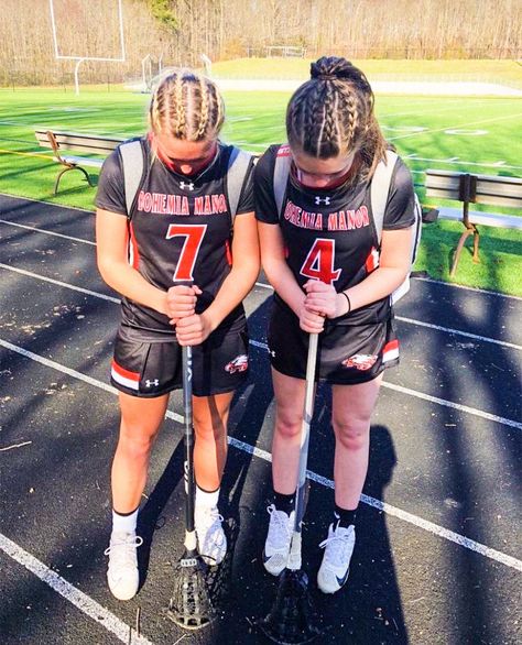 Preppy Lacrosse, Hockey Hair, Lax Girls, Soccer Hairstyles, Soccer Hair, Track Hairstyles, Basketball Hairstyles, Competition Hair, Softball Hairstyles