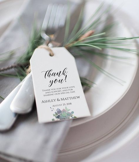 Wedding Favor Tags Printable, Winter Wedding Favors, Printable Favor Tags, Favour Tags Template, Gift Tag Template, Etsy Wedding Favors, Succulent Wedding, Wedding Tags, Baptism Favors