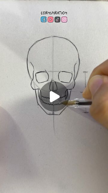 Draw Skull Easy, Skelton Ideas Drawing, Drawing Of A Skull, How To Draw Skeleton Head, Drawing A Skull, Skeleton Art Drawing Easy, Drawings Of Skulls, Drawing Of Skull Easy, Bone Art Drawing