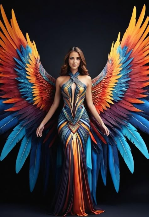 Scarlet Macaw Costume, Fantasy Fashion Art, Devil Outfit, Fantasy Carnival, Miss Mexico, World Of Wearable Art, Parrot Costume, Fire Fashion, Devil And Angel