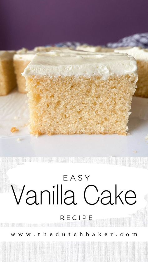 Easy vanilla cake recipe using pantry staple ingredients. Fast, simple delicious! No mixer required and can be easily adapted to any flavour. Soft Vanilla Cake Recipe, Vanilla Cake Recipe With Oil, Simple Vanilla Cake Recipe, Simple Vanilla Cake, Easy Vanilla Frosting, Fluffy Vanilla Cake, Easy Vanilla Cake, Homemade Vanilla Cake, Easy Vanilla Cake Recipe