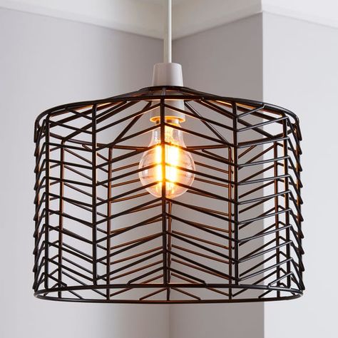 Sienna Black Easy Fit Pendant | Dunelm Wireframe Design, Pendant Shade, Girl Bedroom Designs, Centre Piece, Style Change, Home Decor Lights, Centre Pieces, Ceiling Pendant, Light Fittings