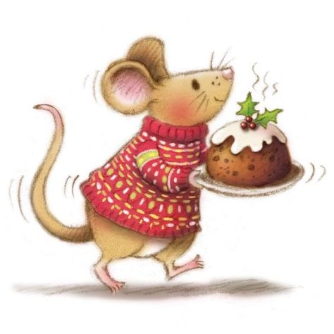 Xmas Pudding, Illustrator Portfolio, Mouse Paint, Mouse Illustration, Mouse Drawing, Christmas Rock, Christmas Mouse, Christmas Pudding, Cute Mouse