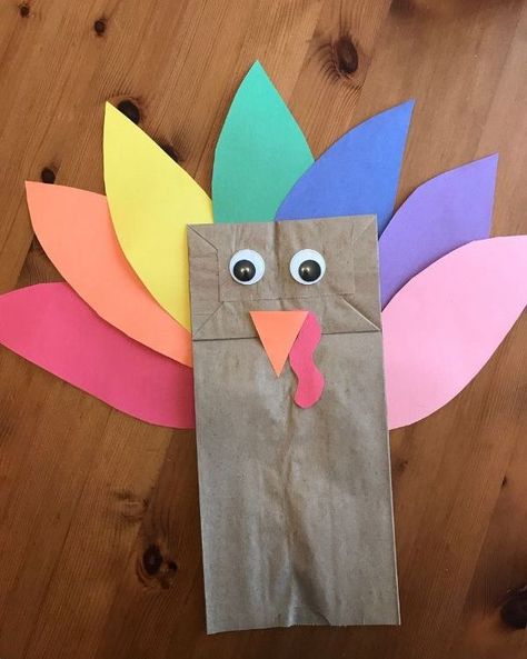 turkey bag easy Thanksgiving crafts for kids Paper Bag Turkey Craft, Paper Bag Turkey, Thankful Crafts, Thanksgiving Crafts For Toddlers, Thanksgiving Turkey Craft, Thanksgiving Crafts Preschool, Easy Thanksgiving Crafts, November Crafts, Paper Bag Crafts