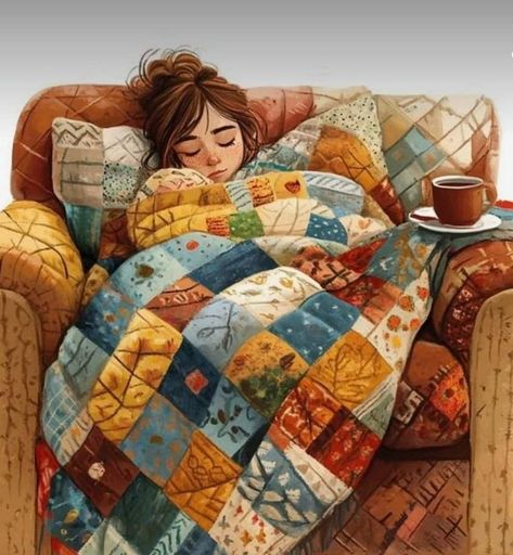 Home Illustration Art, Blanket Illustration, Journaling Illustration, Cozy Illustration, Office Illustration, Home Decor Illustration, Diy Embroidery Kit, Girly Art Illustrations, Dreamy Art