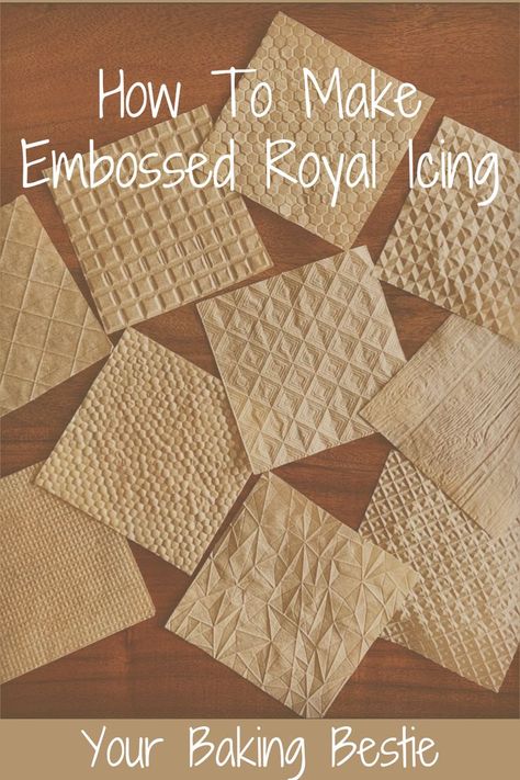 Parchment Paper Royal Icing Texture Royal Icing Stencils, Royal Icing Molds, Fondant Cookie Decorating, Textured Cookies Decorated, Textured Parchment Cookies, Embossed Royal Icing Cookies, Embossed Sugar Cookies, Stamping Cookies Royal Icing, Creative Cookie Decorating Ideas