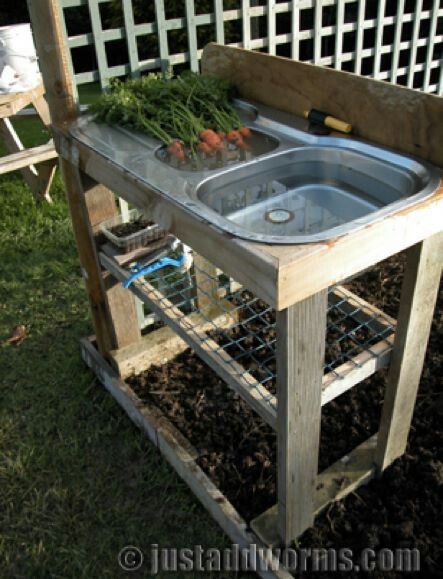 Recycled sink Gardens Backyard, Outdoor Sink, Garden Sink, Old Sink, Outdoor Sinks, Garden Backyard, Have Inspiration, Garden Structures, Veggie Garden