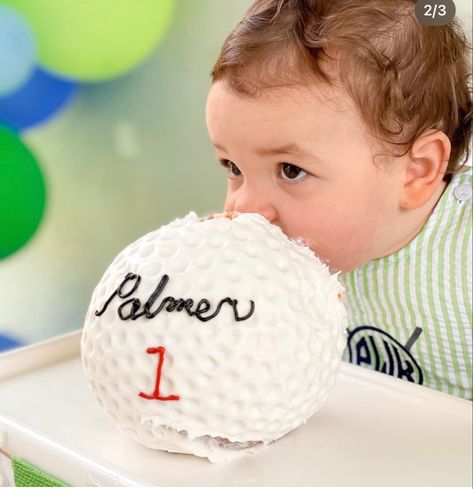 Golf Theme One Year Old Party, One Year Golf Party, First Golf Birthday, Masters Birthday Cake, Golf Themed 1st Birthday Cake, Golf First Birthday Pictures, Hole In 1 Birthday Party, Mickey Mouse Golf Birthday, Golf 1st Birthday Cake