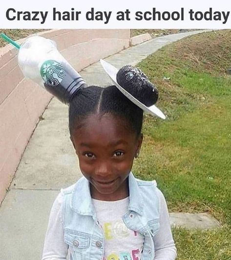 Rose on Instagram: “Sooo creative 🤩🤩🤩🤩🤩” Teacher Hairstyles, Wacky Hair Days, Crazy Hair Day, Wacky Hair, Crazy Hair Day At School, Crazy Hair Days, Dark Skin Women, Crazy Hair, Natural Hair Color