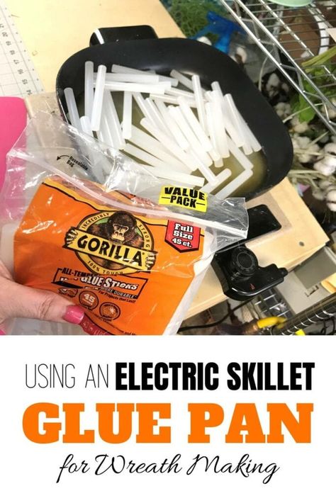 How to Use an Electric Skillet Glue Pan for Wreath Making Wreath Making Business, Inexpensive Wreaths, Electric Skillet, Tree Topper Bow, Wreath Maker, Craft Show Displays, Silk Flower Arrangements, Wreath Making, Spring Tulips