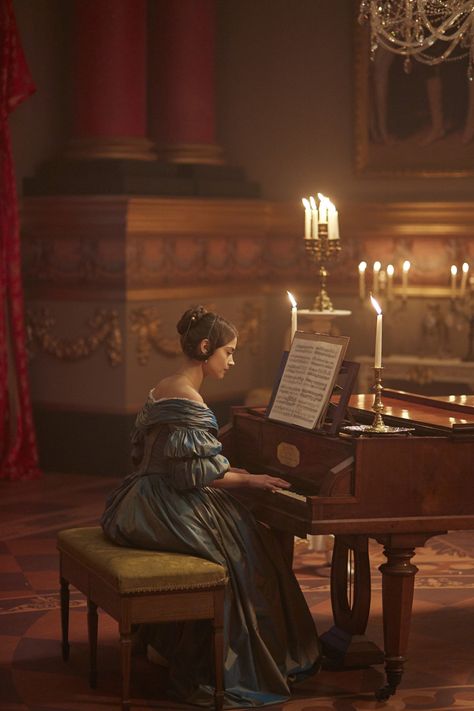 Victoria at her piano. Victoria Masterpiece, Victoria Pbs, Victoria Jenna Coleman, Victoria Tv Show, Victoria 2016, Victoria Itv, Victoria Series, Masterpiece Theater, Playing The Piano