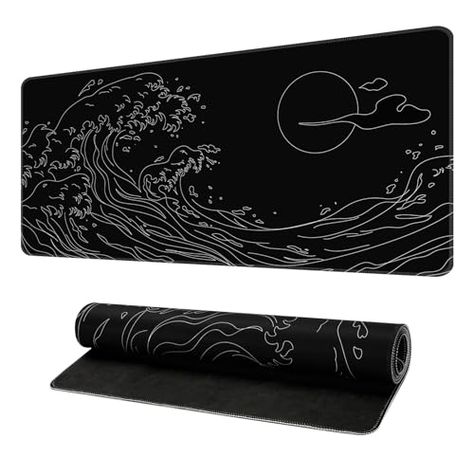 EYROZILL Mouse Pad, Sea Wave Gaming Mouse Pad, Non-Slip Mousepad, Extended Mouse Pad Gaming, Large Mouse Pad for Desk, Desk Pad for Laptop, Desk Mat for Office and Home (35.4'' x 15.7'') Gaming Pad, Large Mouse Pad, Laptop Mouse, Sea Wave, Keyboard Pad, Laptop Desk, Gaming Mouse Pad, Pad Design, Ink Toner