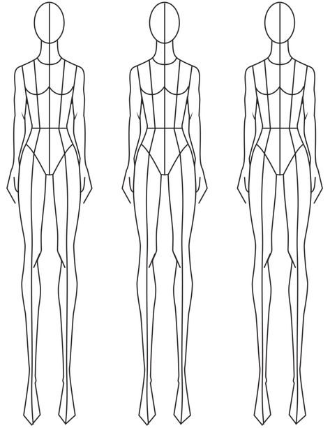 Fashion Sketching: a Step-by-step Guide to Drawing the Basic Fashion Croquis with 9 Heads Proportions — amiko simonetti Lukisan Fesyen, Fashion Sketch Template, Fashion Illustration Template, Fashion Mannequin, Fashion Model Drawing, Croquis Fashion, Fashion Figure Templates, Fashion Illustration Poses, Fashion Model Sketch