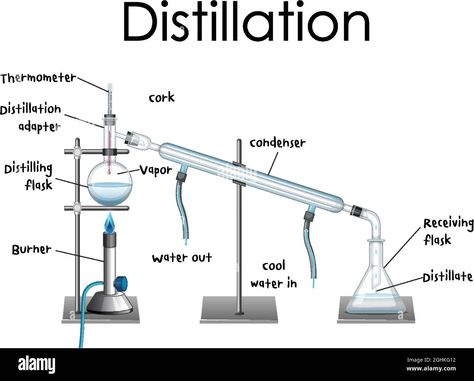 Download this stock vector: Distillation process diagram for education illustration - 2GHKG12 from Alamy's library of millions of high resolution stock photos, illustrations and vectors. Separating Mixtures, Magic Eye Pictures, Process Diagram, Education Illustration, Essential Oil Distiller, Chemistry Set, Science Background, Distillation Process, Electronic Engineering