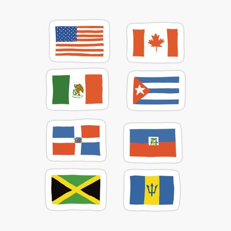 Get my art printed on awesome products. Support me at Redbubble #RBandME: https://www.redbubble.com/i/sticker/North-America-Flag-sticker-set-by-yoonpop/150571638.EJUG5?asc=u North America Flag, Flag Sticker, Sticker Ideas, America Flag, Sticker Set, Country Flags, Sticker Design, North America, Awesome Products