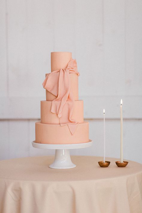 Peach Sugar Bow Wedding Cake Bow Wedding Cake, Wine Palette, Bow Wedding Cakes, Wedding Cake Peach, Wedding Color Palette Summer, Peach Bridesmaid, Peach Bridesmaid Dresses, Peach Cake, Bow Wedding