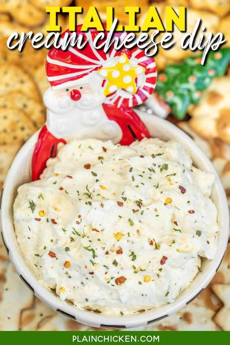 Italian Dip Recipes, Italian Dip, Cream Cheese Spread Recipes, Football Foods, Cream Cheese Recipes Dip, Dips Recipes, Cream Cheese Appetizer, Cream Cheese Dip, Easy Dip