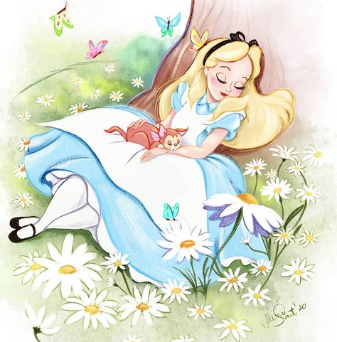 Aline Sant' Anna on Instagram: “Forgive me for the repost, but on days when you face technical difficulties, dominance remains Alice's tranquility.  hehe #Fanart  . . . .…” Sant Anna, Alice In Wonderland Illustrations, Alice In Wonderland Aesthetic, Alice In Wonderland Characters, Alice In Wonderland Disney, Disney Board, Wallpaper Themes, Cute Disney Drawings, Instagram Painting