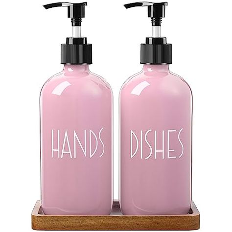 Lavender Kitchen Decor, Dish Soap Dispenser Kitchen, Lavender Kitchen, Soap Dispenser Set, Kitchen Sink Caddy, Pink Dishes, Dish Soap Dispenser, Hand Soap Dispenser, Kitchen Soap Dispenser