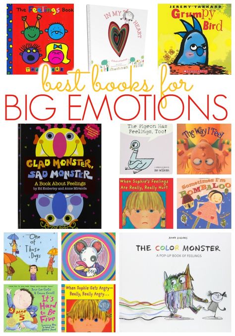 Talk about big emotions with the little ones can be difficult. Here is a roundup just for you! Each adorable book focuses on an emotion to help your child understand or express. Calm Down Books Preschool, The Crayons Book Of Feelings Activities, Emotions Unit Preschool, Teaching Emotions To Toddlers, Books About Emotions, Preschool Feelings, Books About Feelings, Haruki Murakami Quotes, Feelings Preschool