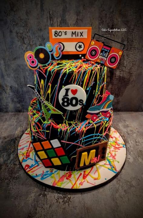 40th Birthday Cakes For Men, Starbucks Party, 80s Party Decorations, 80s Birthday Parties, 14th Birthday Cakes, Sweet Sixteen Birthday Party Ideas, 90s Theme Party, Disco Party Decorations, 80 Birthday Cake