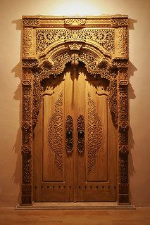 Gebyok Door | by budiwicaksono90 Traditional Gate Design, Traditional Indian Doors, Traditional Doors Indian, Pooja Room Door Design Traditional, Wooden Door Knobs, Pintu Interior, Traditional Door, Wooden Main Door, Temple Design For Home