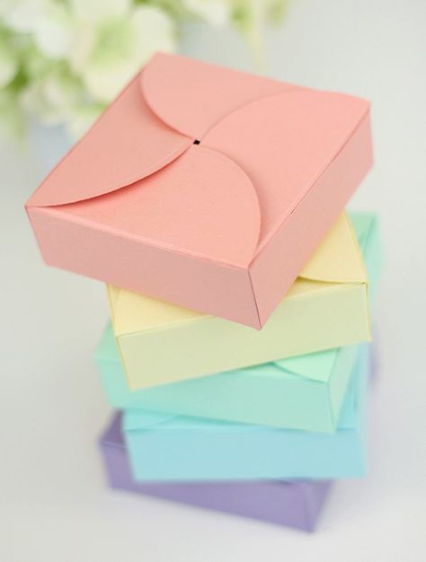 Easy DIY Petal Boxes | Damask Love Folded Paper, Origami Box, Diy Gift Box, Box Template, Diy Box, Origami Paper, Paper Projects, Jewelry Packaging, Paper Box