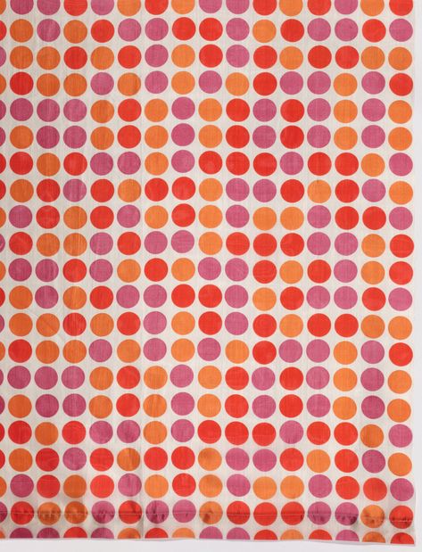 Alexander Girard. Circles. 1951. Manufactured by Herman Miller Furniture Co., Zeeland, MI. Printed silk gauze. 83 x 44 1/2" (210.8 x 113 cm). Gift of the manufacturer. 471.1975. Architecture and Design Herman Miller Furniture, Pattern Layout, Alexander Girard, Mid Century Aesthetic, Printed Cups, Architecture Interiors, Herman Miller, Architecture And Design, Collage Paper